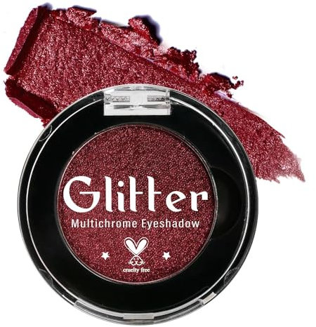 Burgunderroter Lidschatten, hochpigmentierter wahrer roter funkelnder Lidschatten für Halloween-Look, süße Cremeformel, mischbarer Lidschattenpaletten für Clown Gothic Make-up, talkumfrei - Weinrot 3i