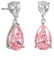 Diamond Treats Orecchini Pendenti Donna in Argento Sterling 925 con Zirconi Cubici Rosa e Bianchi, Orecchini Goccia con Pietre Rosa, Orecchini Rosa per Donna, Orecchini Donna Argento 925