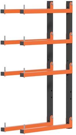 Olgsibb Holzregal, zusammenklappbar, Wandhalterung, robustes Metall, 4 Ebenen, 81,3 cm, Holzregal für Garage, Aufbewahrung