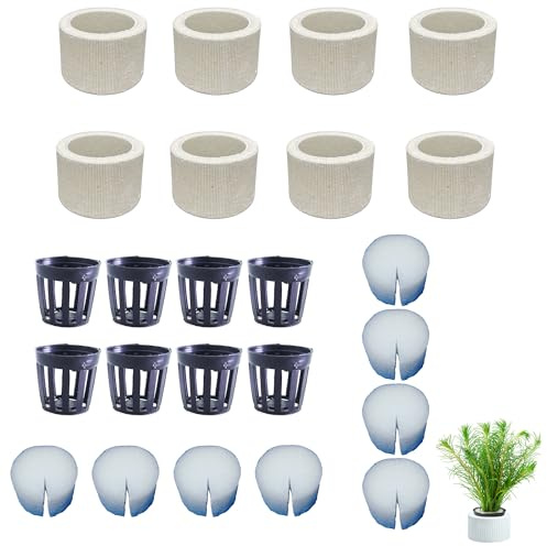 Wzttdm 8 Set Anti-loating Ceramic Aquarium Plant Rings, Aquatic Plants Fixed Rings, Aquarium Landscape Ceramic Plant Fixing Aquarium Plant Weights Pot Fish Tank Accessories