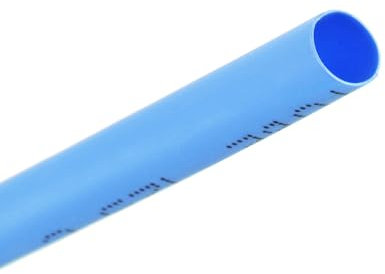 Unifizz Heat Shrink Tubing 4mm Dia 7mm Flat Width 2:1 Ratio Shrinkable Tube Cable Sleeve 3m - Blue