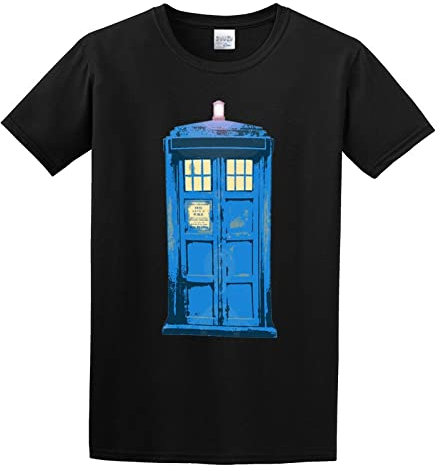Men's Tardis Think Inside The Box Richard Reeve Transparent T-Shirt Black L