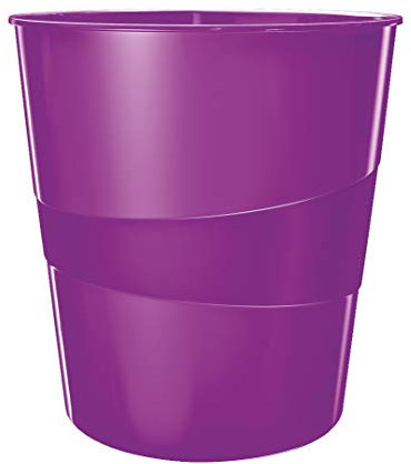 Leitz WOW 52781062 Lot de 6 corbeilles à papier en plastique Violet 15 l
