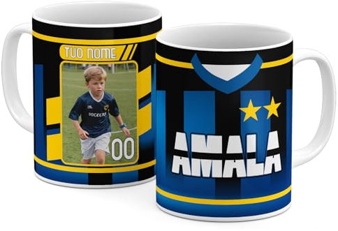 StudioPixelStore Tazza Personalizzata – Idea Regali Personalizzati – Mug Personalizzabile con Squadre del Campionato Italiano – Tazze in Ceramica per la Colazione – (Tifosi Interisti PHOTO)
