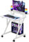 Dripex Computer Desk with Monitor Shelf - Mobile Z Shaped Home Office Desk with Storage Shelves and Movable Wheels for Small Spaces, Compact Corner Desk Space-Saving, White