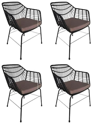 Home Deluxe Gartenstuhl inkl. Sitzkissen Tara - 63 x 60 x 82 cm wetterfest | Gartensessel, Terrassenstühle, Gartenstühle, Gartenmöbel