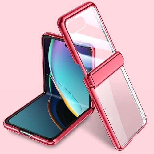 Compatible avec Motorola Razr 40 Ultra - Protection d'écran avant en verre trempé avec charnière de protection transparente - Coque de protection en polycarbonate rigide pour Motorola Razr 40 Ultra