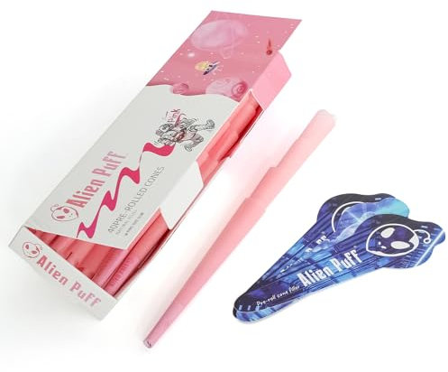 Alien Puff 40 Packs Große Konisch Vorgedrehte Hülsen, Color Pre Rolled Cones, (King Size 110 mm Papiers Cones) Long Papiers, Mit Spitzen & Packschläuchen Enthalten Langsam Brennend und Ultradünn