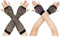 AffeGifts Netzhandschuhe Schwarz 2 Paare, Lang und Kurz Netz Handschuhe Cosplay Strass Fingerlose Netzhandschuhe Sparkly Glitter Netzhandschuhe Handstulpen Netz Lang für 80er Jahre Party