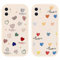 Olgary 2 Pezzi Cover per Apple iPhone 12 6,1, Amore Lindo Disegno Custodia Motivo Aesthetic Cuore Morbida Silicone Cellulare Protection Carcasa per Donne Case