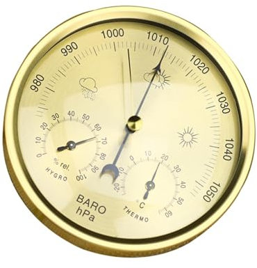 Fishing Barometer - Vintage Thermometer Hygrometer Barometer, Wall Mounted Barometer, Temperature Humidity Weather Forecaster Air Pressure Gauge, Home Weather Station