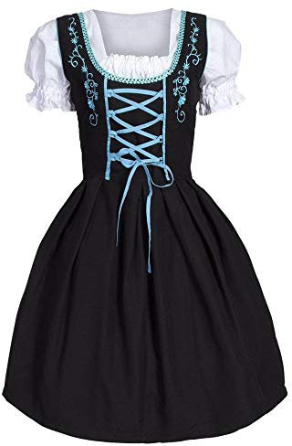 Dirndl Damen Midi Lang Dirndl Trachtenkleid Trachtenlederhose Damen Dirndl Grosse Grössen Lang More and More Kleid Dirndl Bluse Flügelärmel Dirndl Schürze Blau Dirndl 50cm Trachten Oberteil Damen