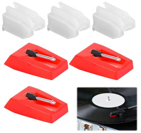 3Pcs Record Player Needles Durable Ruby Tip Turntables Stylus Replacement Accessories Needle for Crosley, Ion, Jensen, Bush, Teac Vinyl Record Player/LP/Phonograph