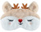 VerteLife Schlafen Augenmaske Weihnachten Schlafbrille Weiche Plüsch-Schlafmaske Neuheit Reisen Augenabdeckung Cartoon Tier Augenbinde für Kinder Erwachsene (Weihnachtsgeweih,Weiß)