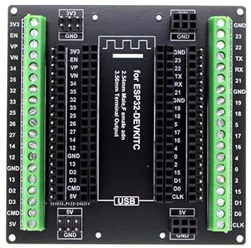ESP32 Breakout Board, MRD075A ESP32 Erweiterungskarte, Schraubenschutz für ESP-WROOM-32 ESP32-DevKit C GPIO-Anschluss/Terminal-Konverter