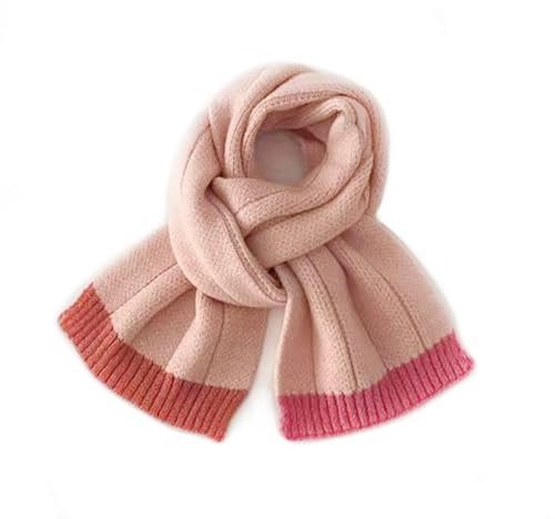 ENSTAB Kinder Schal Winter Baumwolle Halstuch Kinder Mädchen und Jungen (Stricken-Rosa)