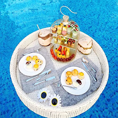 bttllke Bandeja Flotante para Piscina Bandeja Flotante Bandeja Flotante Mesa y Barra, Plato Flotante para Piscina Plato Flotante para Frutas Flotador Duradero para Piscina Sirviendo Bebidas