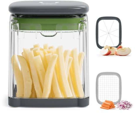Ibergrif M523 Coupe Frite, 3 in 1 Manual Decoupe Frite, Coupe Pomme de Terre pour un Nettoyage Facile, Coupe Patate Frite pour une Coupe Rapide et Facile des Pommes de Terre, Carottes, Pommes, etc.
