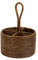Four Compartment Cutlery Holder Utensil Pot with Handle Premium Glazed Ketak Rattan Kitchen Worktop Dining Table Storage Basket (Brown)