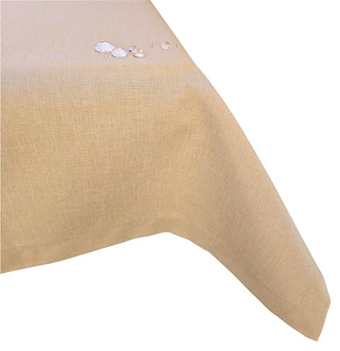 Abwaschbare Fleckenabweisende Leinenoptik Tischdecke (Sand 135x180cm Oval) hohe Stoffdichte GSM240g/m² Fleckschutz Lotuseffekt Wasserabweisende Kratzfeste Tischdecken Eckig/Oval/Rund viele Größen