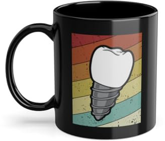 Retro Zahntechnischer Assistent Zahntechnikermeister Kaffeetasse | Zahnlabor Dentallabor Zahntechniker Tasse Schwarz (04998C)