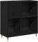 vidaXL record cabinet - black oak/matte finish - modern engineered wood media storage with 3 shelves - ideal for apartments/offices - seamless integration into contemporary spaces - compact dimens...