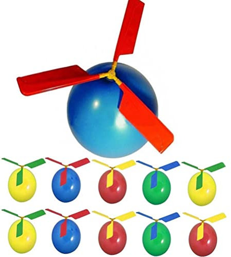 Mrisata 10 PCs Ballon Hubschrauber Kinder Spiele Strocking Sticker Party Bevorzugt Fliege Spielzeuggeschenk für Mädchen, Luftfliegerspielzeug, Ballonantrieb, Praktisches Design (Orange)