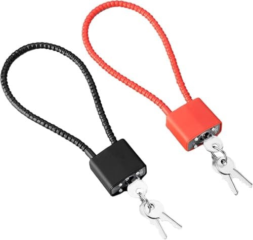 2 Pcs Steel Rope Padlocks with Keys - 7.8 Heavy Duty Long Cable Shackle Lock, Flexible Cable Padlock for Gate Locker Wheelie Bin Bicycle Suitcase Gate Gym Locker Wire