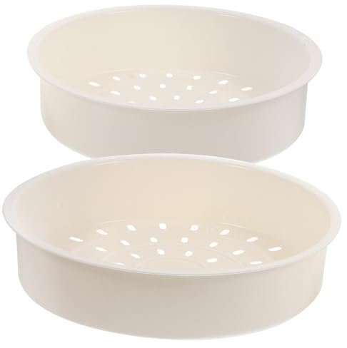 HOLIDYOYO 2 Stück Korb mit gedämpftem Reis Kochen Dampfschale Dampfkörbchen für Dampfer Gemüsedampfkorb Couscous-Dampfgarer Küchendampfkochgeschirr Plastik Weiß
