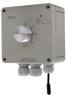 TEV-3 Aufputz Temperaturregler - Thermostat mit NC/NO Schaltausgang - externer Sensor - für Kühl- und Heizgeräte