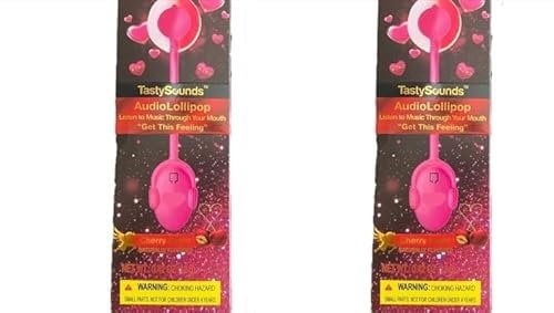 Tasty Sounds Audio Lollipop – Naturally Flavored Musical Candy | Listen Through Your Mouth | Fun Novelty Gift with Built-In Speaker | Sugar-Free, | Naturally Flavored | Red, 2 Piece