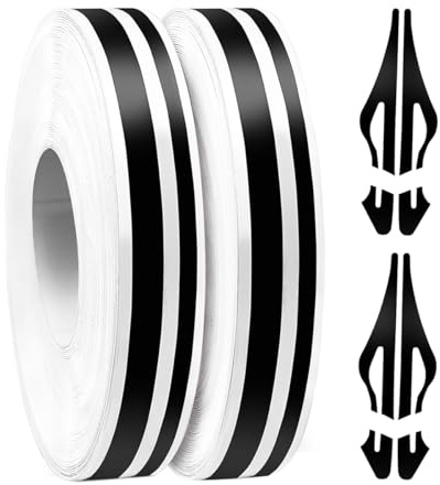 Enwye 2 Rollen 980 cm schwarzes Auto-Nadelstreifenband, Auto-Zierstreifen, DIY-Aufkleber für Fahrzeuge und Musikinstrumente