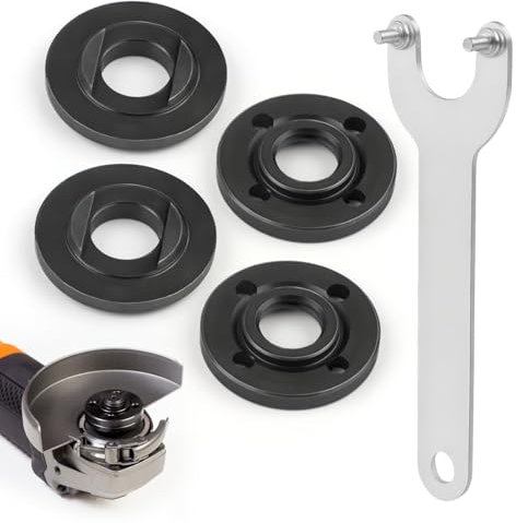 OIHCAZ Angle Grinder Spanner Wrench Flange Nuts, Angle Grinder Key and 2 Sets Inner Outer Flange Nuts Compatible with 150mm Angle Grinders (for 14mm Spindle Thread)