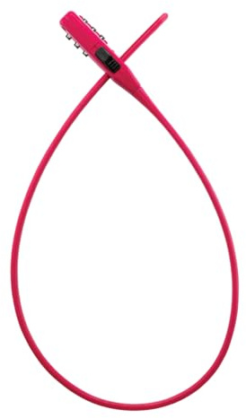 TRELOCK Strap-it – Code Schloss für Zubehör – Kompaktes Kabelschloss mit 3‑stelliger Zahlenkombination – Pink