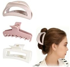 VelvetGlow 3er Pack Silikon Wolken Haarklammern, Weiche Und Flexible, Bequeme Haarklammern, Flexible Haarspangen FüR DüNnes Und Dickes Haar, Haaraccessoires FüR Frauen Und MäDchen