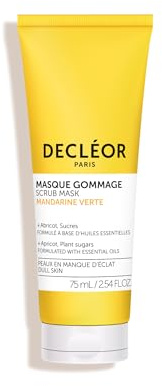 Decléor Green Mandarin Maschera Esfoliante per la luminosità, maschera viso esfoliante 2-in-1 e scrub con noccioli di albicocca per levigare la grana della pelle e ravvivare l’incarnato