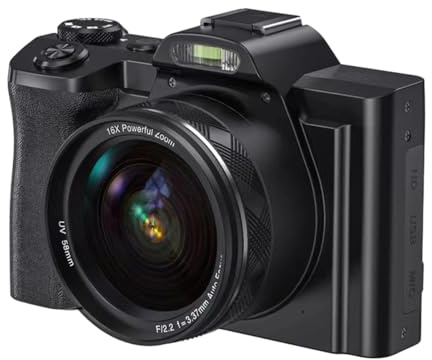 UieoKakeh 5K Micro DSLR Camera, High-Definition Digital Camera, Electronic Flash Camera, Household Anti Shake Birthday Gift