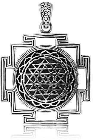 WithLoveSilver Sri Yantra Chakra Heilige Geometrie Talisman Anhänger Sterling Silber, Sterling Silber, keine Angabe