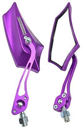 Mintice 2 Pièces Violet Universel Rétroviseur Latéral Moto Miroir Scooter | Rétroviseurs Latéraux 8mm / 10mm Bicyclette Vélo
