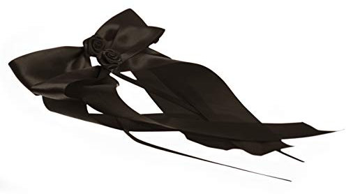 FlexiStore 10 Antennenschleifen mit Rose Deko Schleifen Hochzeit Auto - ASR-Schwarz