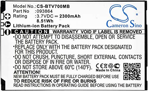 CS-BTV700MB Akku 2300mAh Kompatibel mit [BT] Baby Monitor 7500, Video Baby Monitor 7000, Video 7500 Lightshow, für [NUK] Eco Control + Max 410, für [Oricom] SC860, SC870 Ersetzt 093864, BM-424 0938