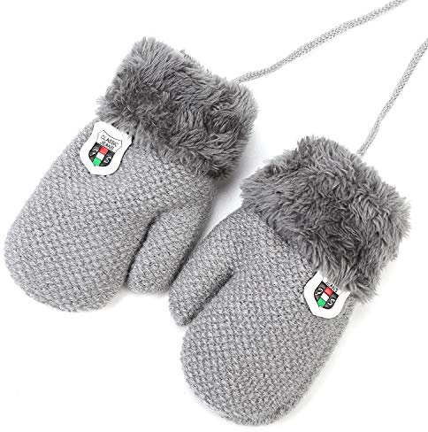 LONTG Handschuhe Kleinkinder Fäustlinge Verdickte Strickhandschuhe Einfarbige Kinderhandschuhe Winddichte Fausthandschuhe Outdoor Indoor Winterhandschuhe Warme Handschuhe für 1-3 Jahre Junge Mädchen