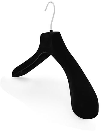 Kleiderbügel Samt Jacken Mäntel Breite Schulter Beflockt rutschfest für Kleidung (42cm)