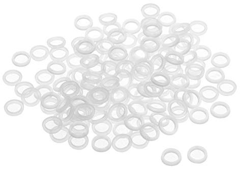 sourcing map 200 Stk Flache Unterlegscheibe Nylon Dichtung 11mm AD 8mm ID 2mm Dicke Klar für Wasserhahn Rohr Wasserschlauch Isolierung Schrauben