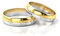 JC Trauringe Silber 925 Paarpreis Eheringe Gold Plattiert Bicolor I Verlobungsringe breit 5,0 mm I Partnerringe mit Gravur in edler Schatulle I 2 Hochzeitsringe Herrenring & Damenring I PL257-GP
