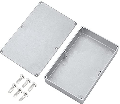 DaierTek 1590DD Gitarren-Effektpedal-Gehäuse aus Druckguss, Metall, Aluminium, 188 x 120 x 37 mm