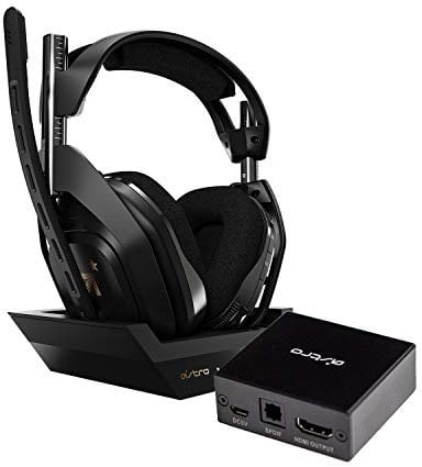 ASTRO Gaming A50, Wireless Gaming-Headset mit Ladestation - Schwarz/Silber & HDMI-Adapter für PS5, bietet perfekte Game-Chat-Balance, Audio-Extractor 4K HDMI auf Optical Spdif Toslink