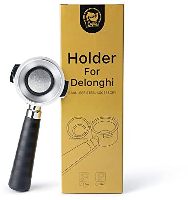 Delonghi Portafilter 51mm Resuable Bottomless Filter Stainless Steel Coffee Filter Holder Replacement Filter Basket Coffee Accessories 2 Ears Compatible for ECP31.21