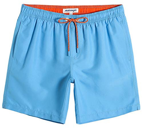 maamgic Maillot de Bain Homme Short de Bain pour Vacances sur La Plage Séchage Rapide pour Piscine Natation,Recto-Verso Ciel Bleu,S