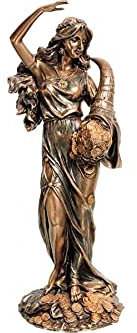 Greek Goddess Fortune/Tyche/Luck/Fortuna (Decorative Bronze Statue 28cm)